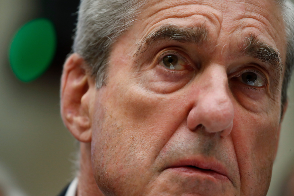 FILE - Former special counsel Robert Mueller testifies before the House Intelligence Committee hearing on Capitol Hill, in Washington, July 24, 2019. Mueller, a former FBI director, died on Friday, March 20, 2026. He was 81. (AP Photo/Alex Brandon)