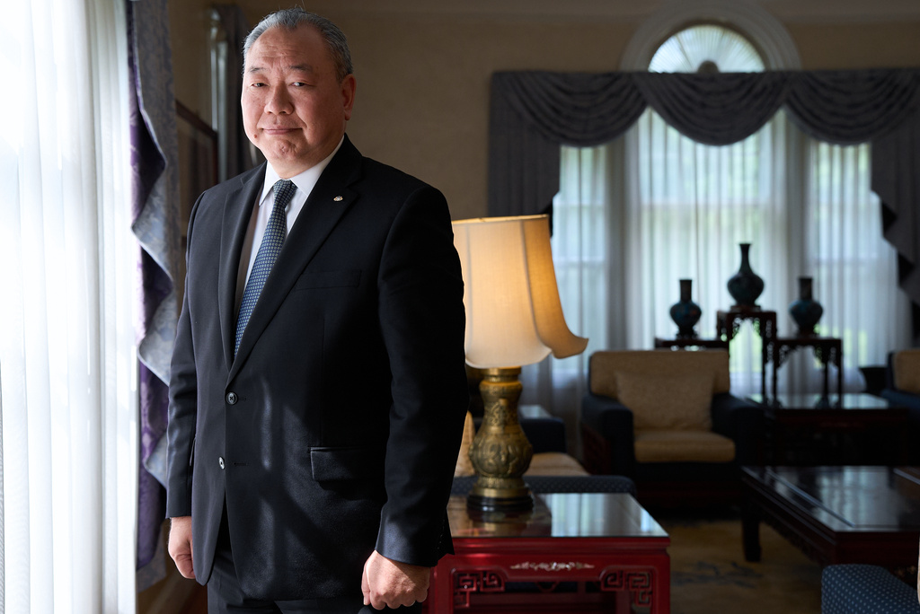 Taiwan's top diplomat in Washington, Alexander Yui Tah-ray poses for a portrait, Wednesday, June 17, 2026, at the Twin Oaks Estate in Washington. (AP Photo/Jacquelyn Martin)