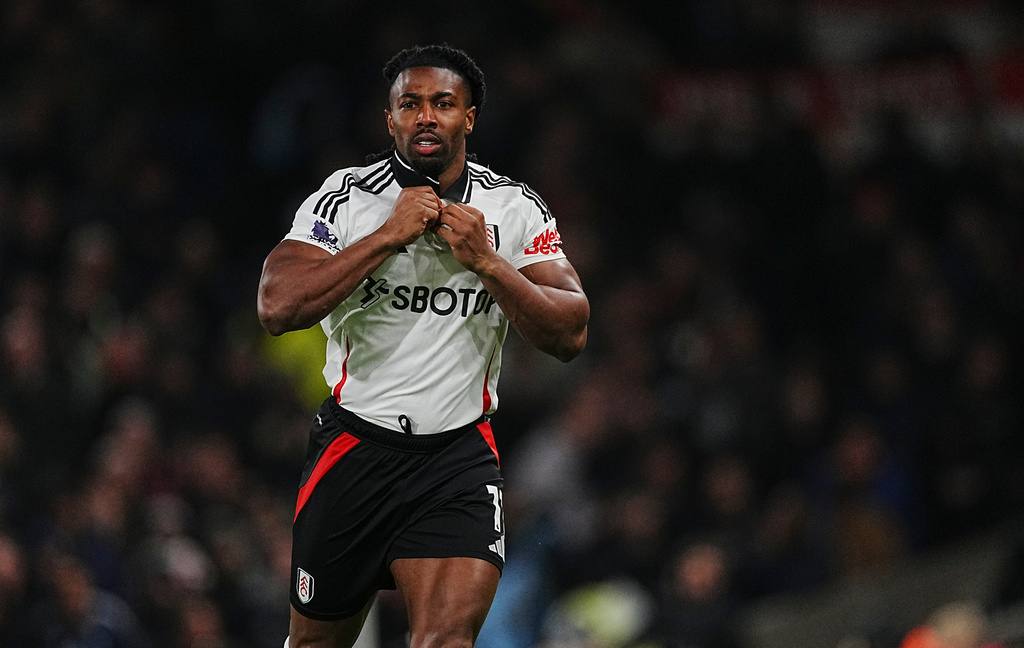 FILE - Fulham's Adama Traore during the English Premier League soccer match between Fulham and Manchester United, at the Craven Cottage Stadium in London, Sunday, Jan 26, 2025. (AP Photo/Dave Shopland, File)
