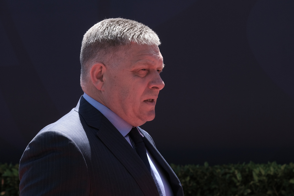 Slovakia's Prime Minister Robert Fico arrives to attend the EU-Western Balkans summit in Tivat, Montenegro, Friday, June 5, 2026. (AP Photo/Risto Bozovic)