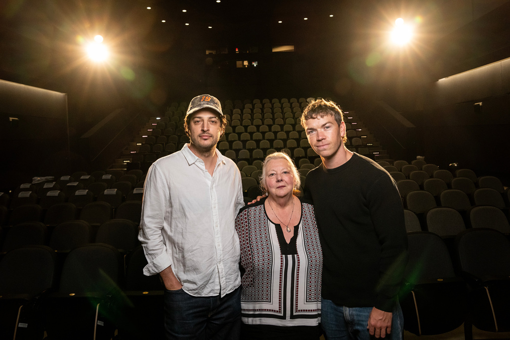 Adam Meeks, from left, Annette Deao and Will Poulter pose for a portrait to promote "Union County" on Friday, Aug. 7, 2026, in Cleveland. (Photo by Amy Harris/Invision/AP)