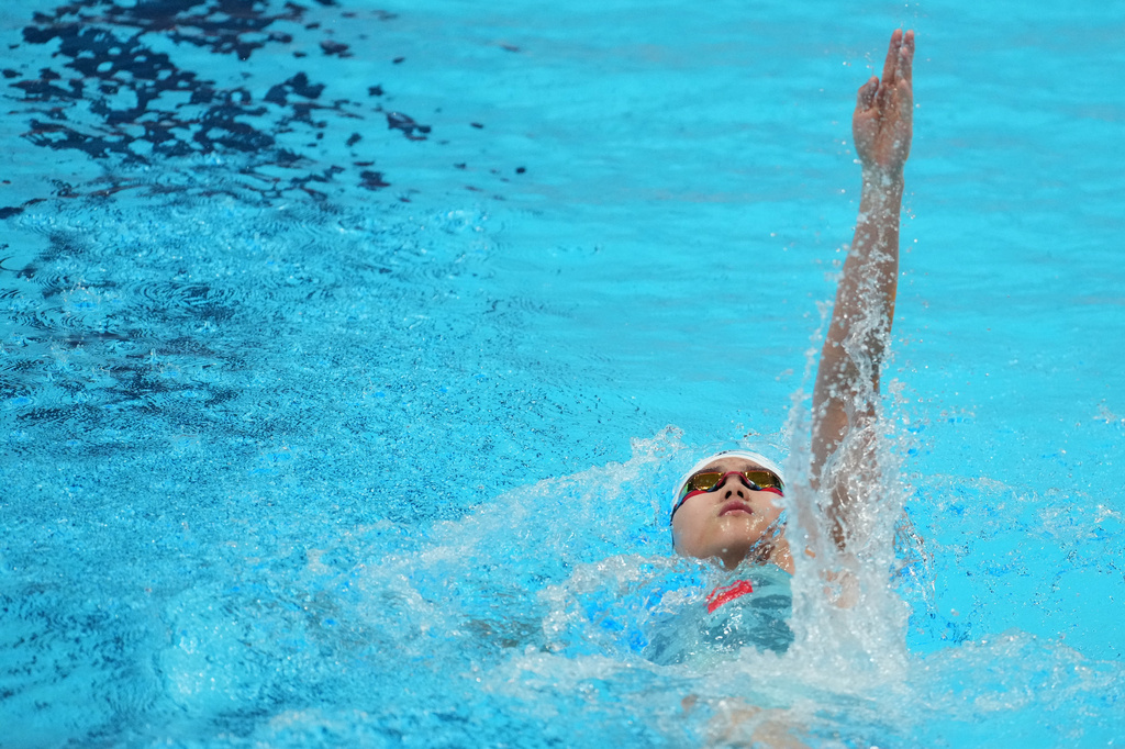 Yu Zidi of China competes in the women's 400-meter individual medley heats in swimming at the Asian Games in Tokyo, Japan, Wednesday, Sept. 23, 2026. (AP Photo/Hiro Komae)