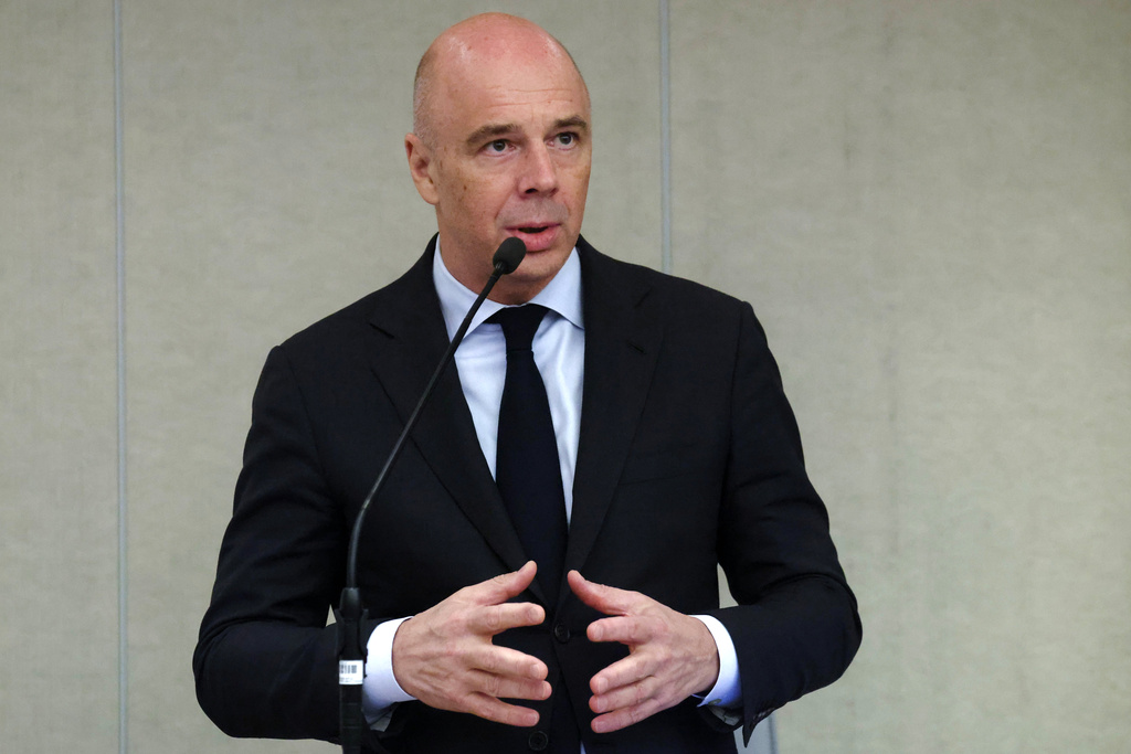 In this photo provided by The State Duma, The Lower House of the Russian Parliament Press Service, Russian Finance Minister Anton Siluanov attends a session at the State Duma, the lower house of the Russian parliament in Moscow, on Thursday, Nov. 20, 2025. (The State Duma, The Federal Assembly of The Russian Federation via AP)