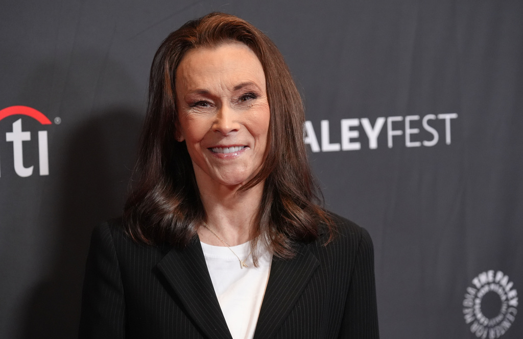 Kate Jackson, a cast member in the classic television series "Charlie's Angels," arrives at the PaleyFest LA 50th anniversary celebration of the show on Monday, April 6, 2026, at Dolby Theatre in Los Angeles. (AP Photo/Chris Pizzello)