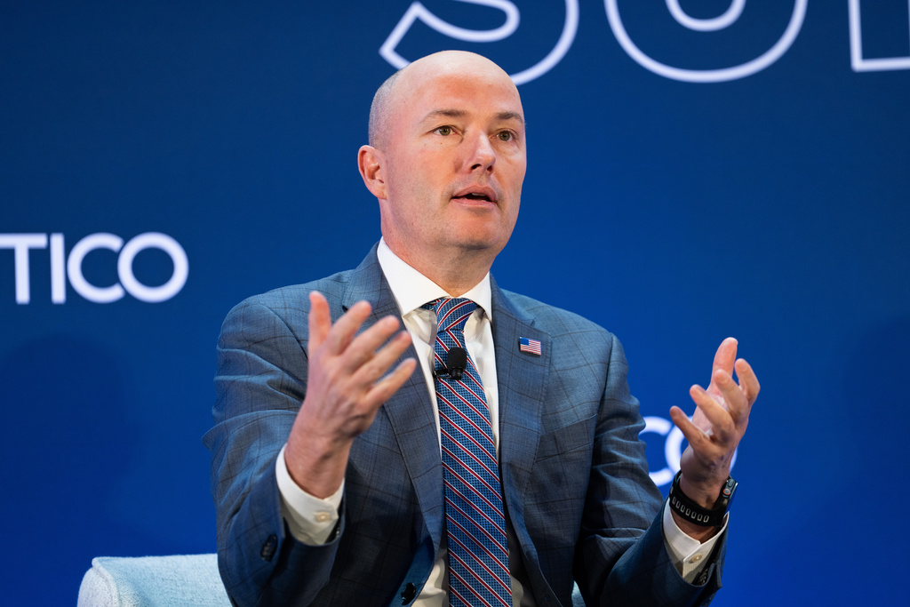 Utah Gov. Spencer Cox speaks at an event at the National Governors Association Winter Meeting, Thursday, Feb. 19, 2026, in Washington. (AP Photo/Allison Robbert)