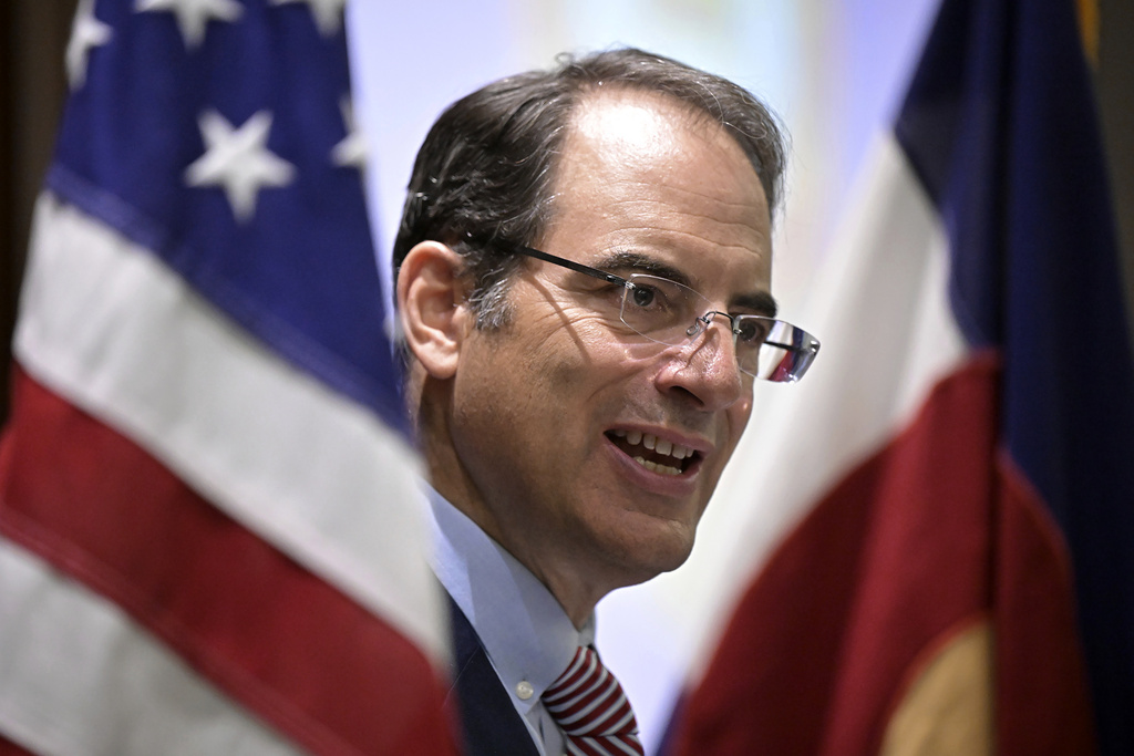 FILE - Colorado Attorney General Phil Weiser is seen during a news conference, Tuesday, July 22, 2025, in Denver. (Hyoung Chang/The Denver Post via AP,File)