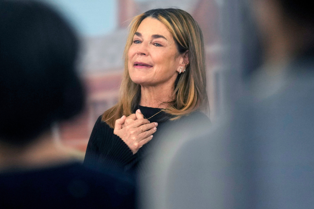 Savannah Guthrie visits the Today show at Rockefeller Plaza in New York on Thursday, March 5, 2026. (Photo by Charles Sykes/Invision/AP)