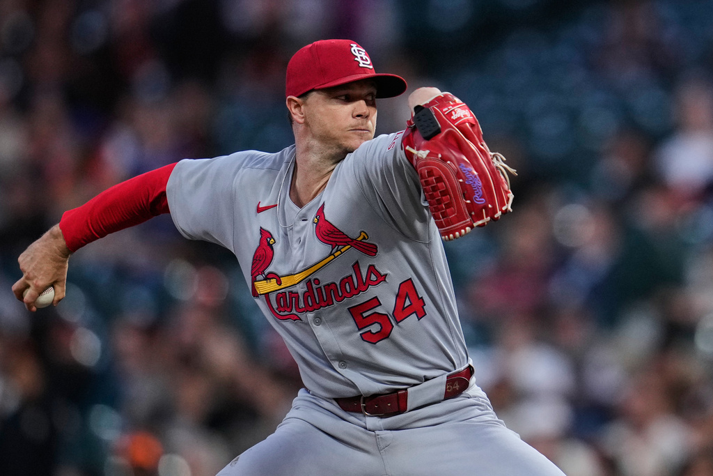 FILE - St. Louis Cardinals' Sonny Gray pitches to a San Francisco Giants batter during the first inning of a baseball game, Sept. 24, 2025, in San Francisco. (AP Photo/Godofredo A. Vásquez, file)