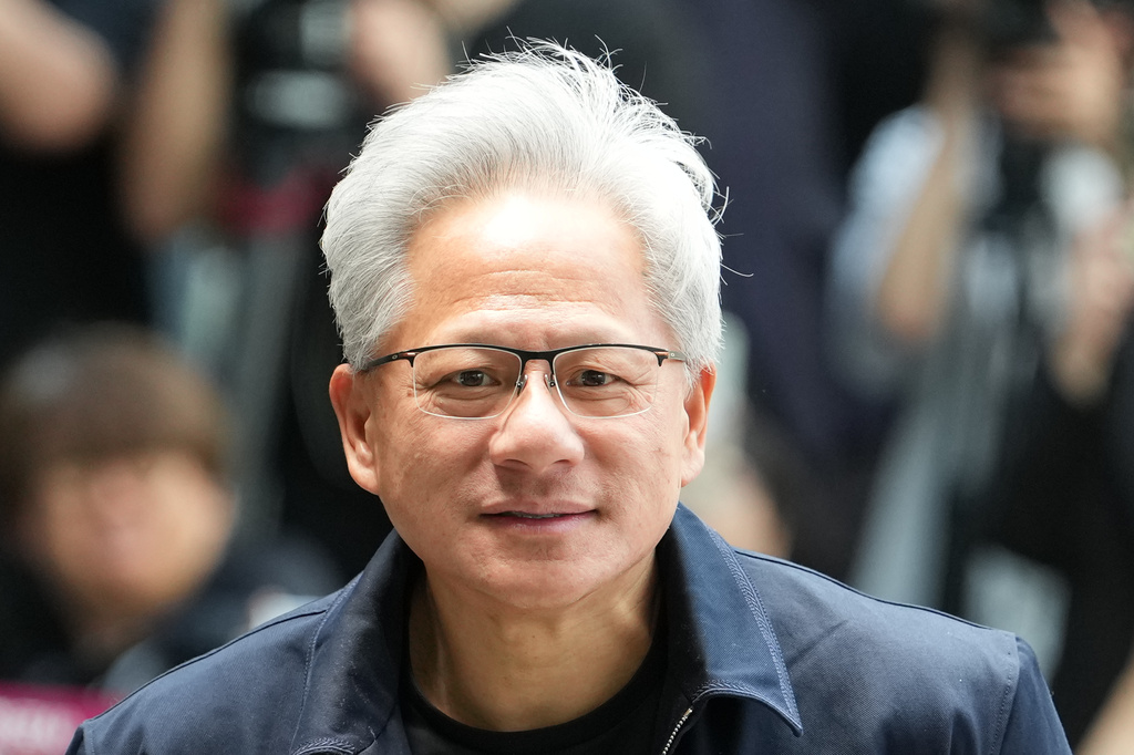 Nvidia CEO Jensen Huang arrives at the Gimpo Airport in Seoul, South Korea, Friday, June 5, 2026. (AP Photo/Lee Jin-man)