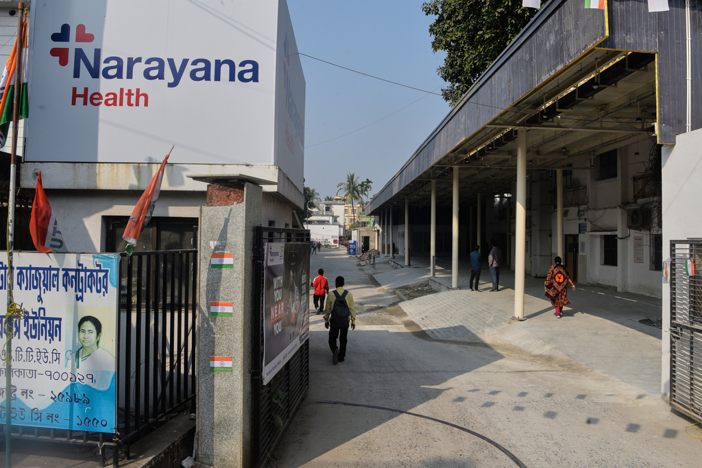 Narayana Multispeciality Hospital where two Nipah cases had been detected since December is seen in Barasat, in the eastern Indian state of West Bengal, Wednesday, Jan. 28, 2026. (AP Photo)