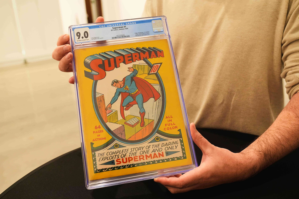 A view of a DC Comics, Superman No. 1 issue is shown Monday, Nov. 24, 2025, in Irving, Texas. (AP Photo/Tony Gutierrez)