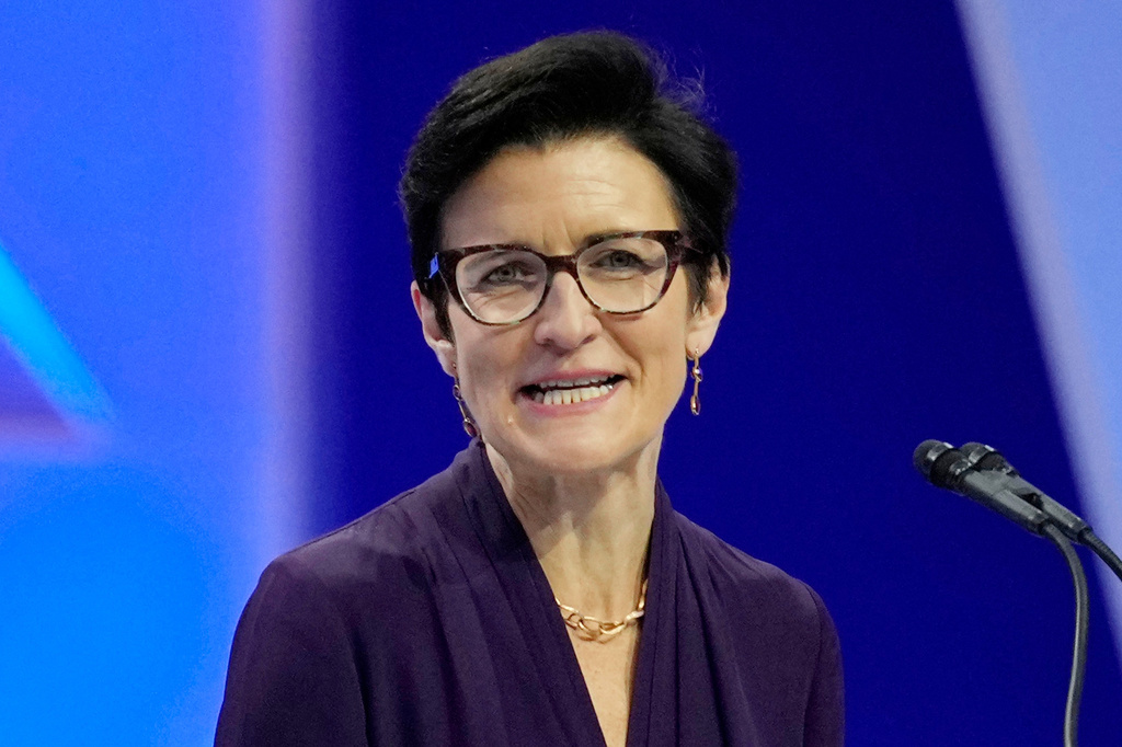 FILE - Citi CEO Jane Fraser speaks during the APEC CEO Summit, Nov. 16, 2023, in San Francisco. (AP Photo/Eric Risberg, File)