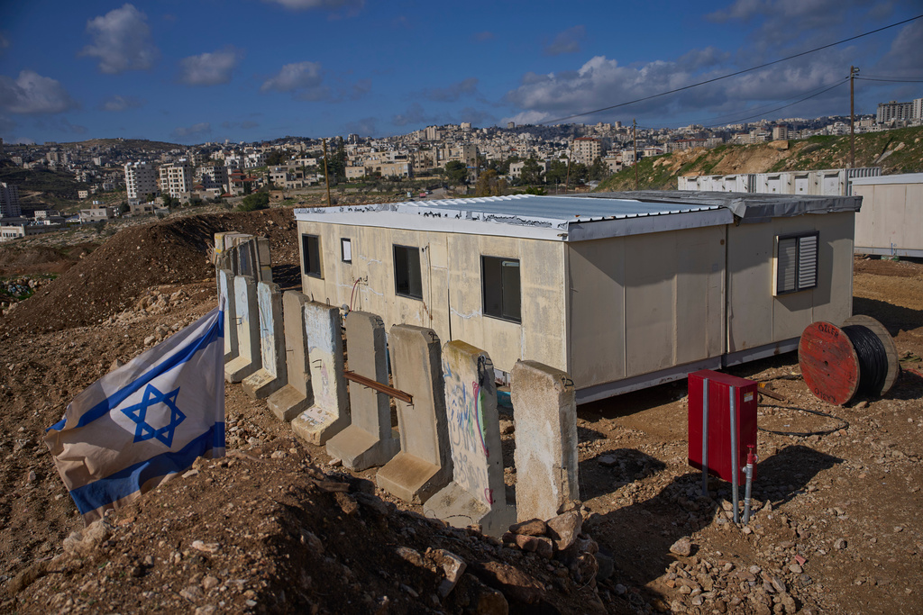 Caravans are placed in a newly-legalized Jewish settlement of Yatziv, adjacent to the Palestinian town of Beit Sahour, in the West Bank, Jan. 19, 2026. (AP Photo/Ohad Zwigenberg)