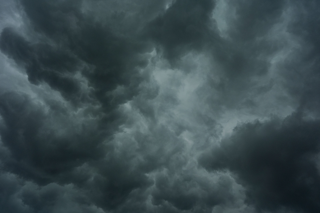 Storm clouds are seen over the Cincinnati Bengals NFL football practice in Cincinnati, Tuesday, Aug. 11, 2026. (AP Photo/Carolyn Kaster)