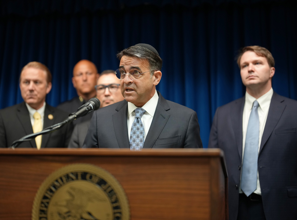 United States Attorney Daniel N. Rosen speaks during a news conference at the U.S. Attorney's office in the Federal Courthouse in Minneapolis on Thursday, June 11, 2026. (Alex Kormann/Minnesota Star Tribune via AP)