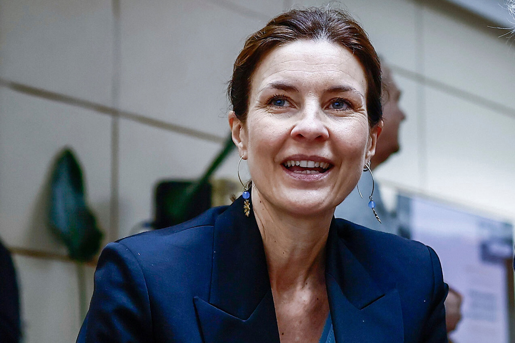 This photo shows Italian Democratic Party lawmaker Alessandra Moretti at a conference in Rome, March 15, 2025. (Cecilia Fabiano/LaPresse via AP)