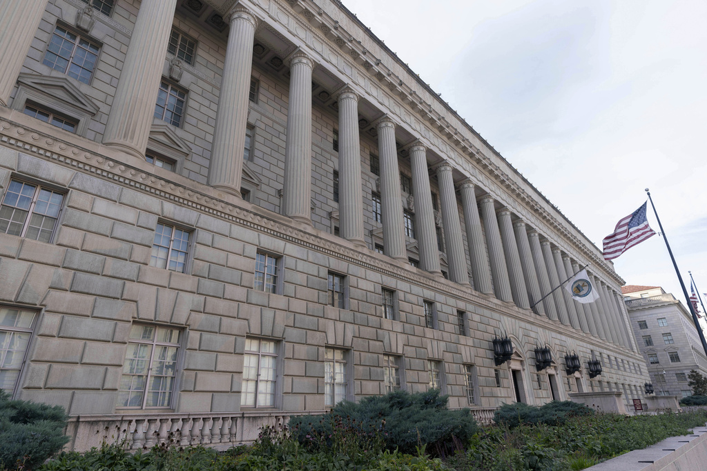FILE - The U. S. Department of Commerce building is seen in Washington, Dec. 7, 2024. (AP Photo/Jose Luis Magana, file)