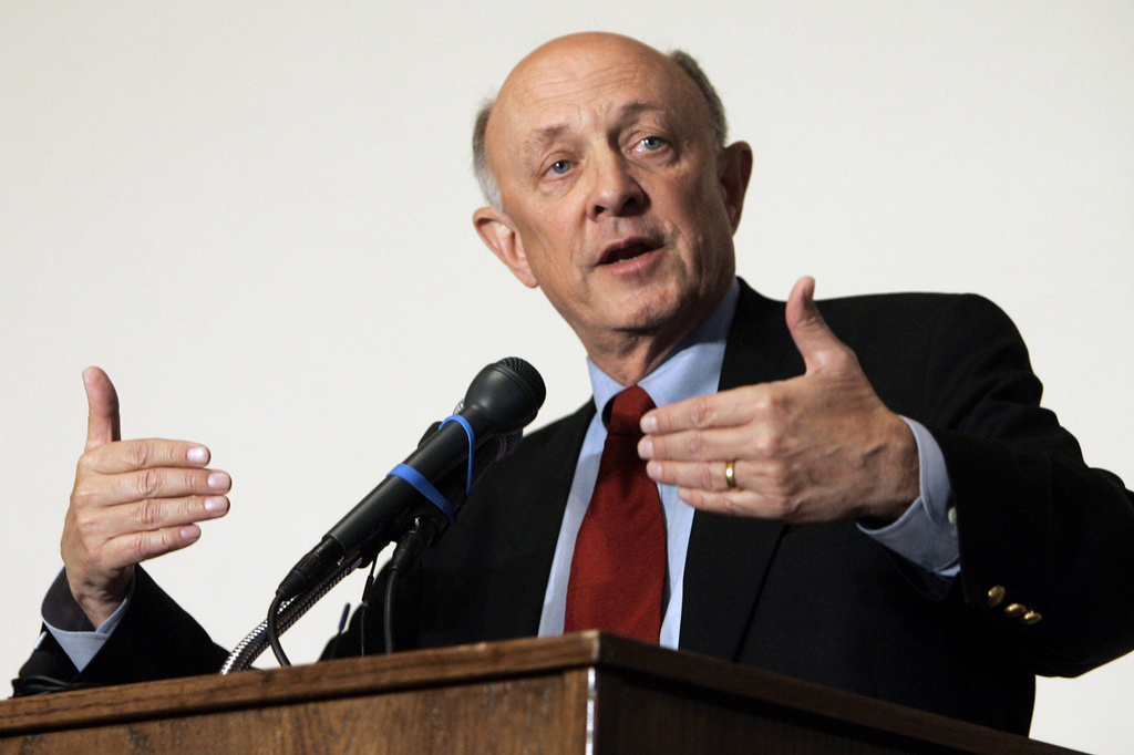 FILE - Former CIA Director R. James Woolsey speaks during a luncheon at the Oklahoma Governor's Conference on Biofuels, in Norman, Okla., Oct. 3, 2006. (AP Photo, File)