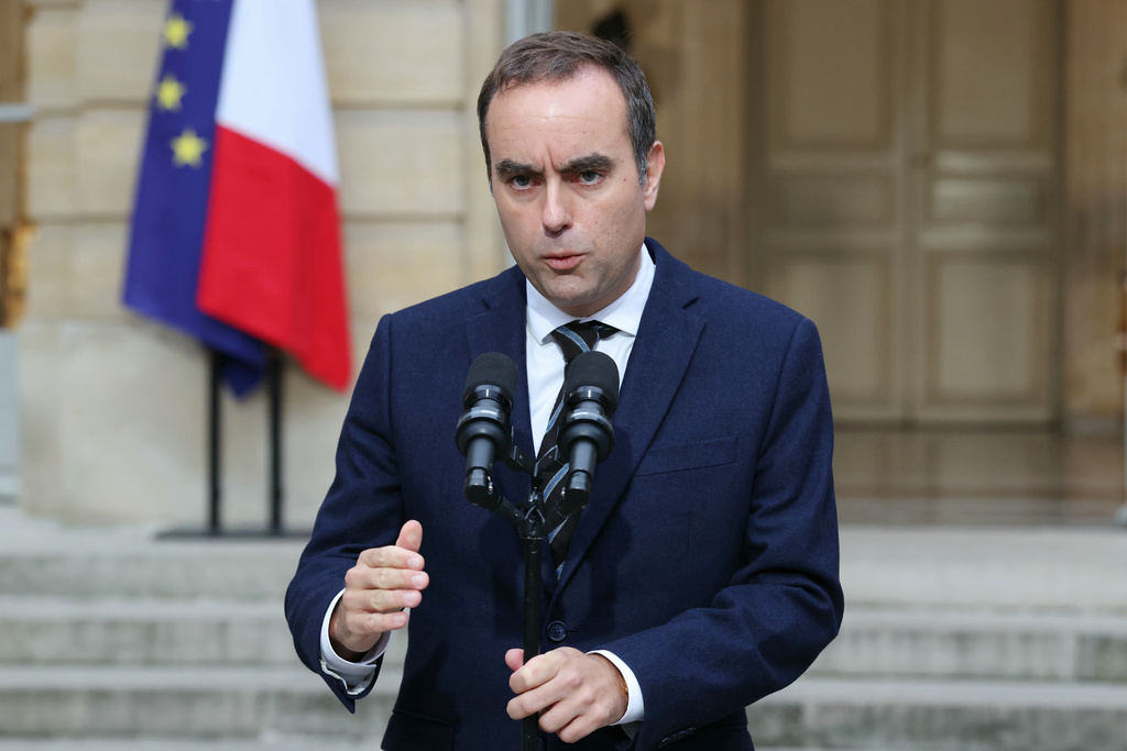 French Prime Minister Sebastien Lecornu delivers a statement at the Hotel Matignon in Paris, Friday Oct. 3, 2025, before a round of consultations with political parties ahead of the announcement of the new government. (Alain Jocard, Pool Photo via AP)