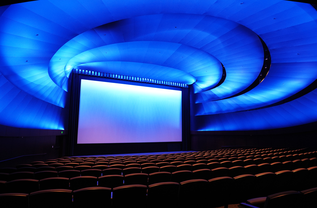 The 299-seat Slavko Vorkapich Theater is pictured inside the Lucas Museum of Narrative Art during a preview of the museum on Monday, Aug. 31, 2026, in Los Angeles. (AP Photo/Chris Pizzello)