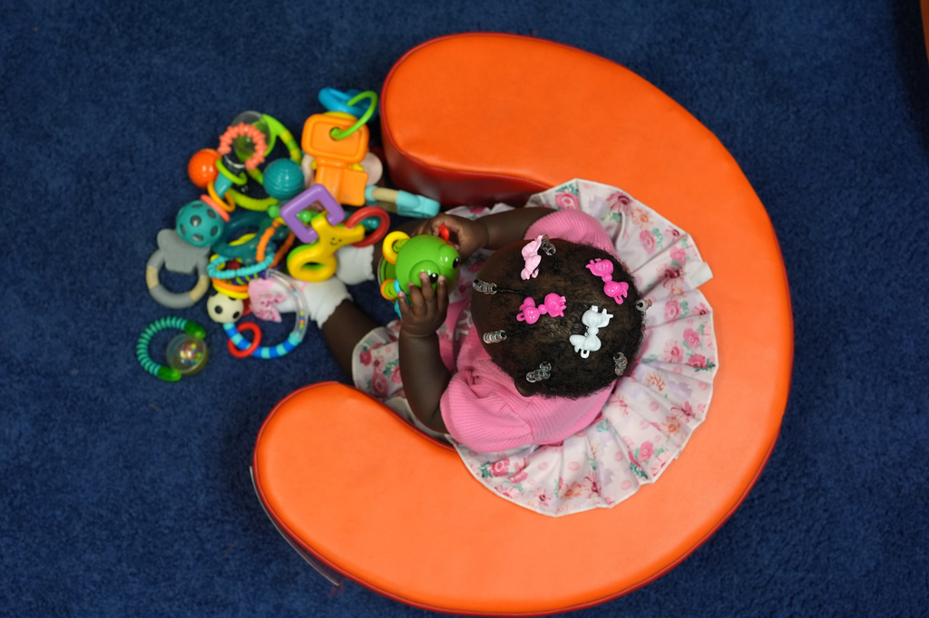 A young girl plays in a classroom at a Head Start preschool in Immokalee, Fla., Thursday, Sept. 10, 2026. (AP Photo/Rebecca Blackwell)