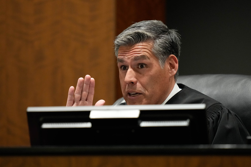 Fourth District Court Judge Tony Graf in Provo listens during a hearing for Tyler Robinson, accused in the fatal shooting of Charlie Kirk, in 4th District Court in Provo, Utah, on Friday, June 12, 2026. (Francisco Kjolseth /The Salt Lake Tribune via AP, Pool)