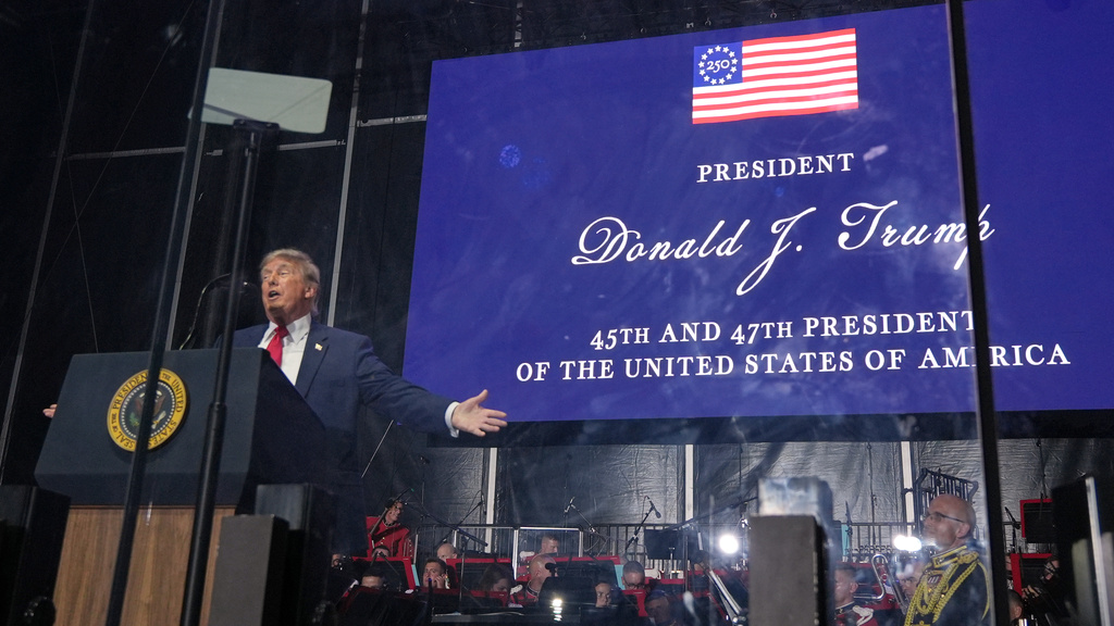 President Donald Trump speaks at the opening of the Great American State Fair, Wednesday, June 24, 2026, on the National Mall in Washington. (AP Photo/Jacquelyn Martin)