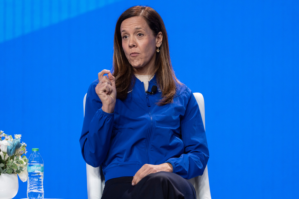 President of U.S. Olympic & Paralympic Foundation Christine Walshe speaks during a press conference at Team USA Media Summit, on Wednesday, Oct. 29, 2025, in New York. (AP Photo/Yuki Iwamura)