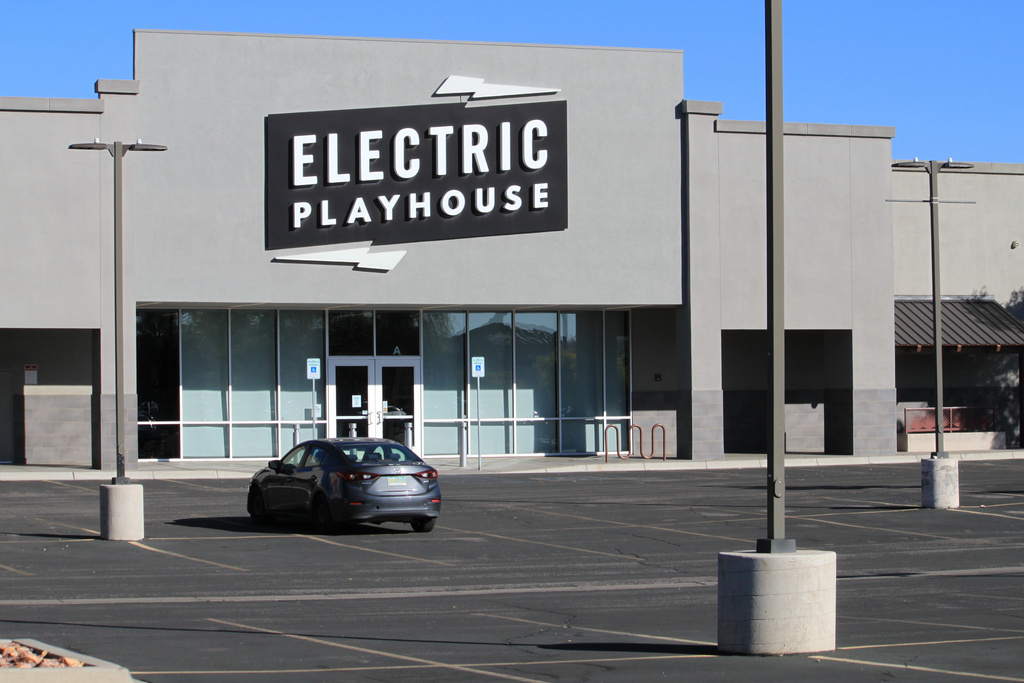 This image shows the first location of the Electric Playhouse in Albuquerque, N.M., Tuesday, Oct. 21, 2025. (AP Photo/Susan Montoya Bryan)