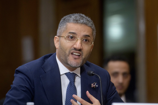 Amer Ghalib appears before a Senate Committee on Foreign Relations hearing on his pending nomination to be U.S. Ambassador to Kuwait, on Capitol Hill, Thursday, Oct. 23, 2025, in Washington. (AP Photo/Rod Lamkey, Jr.) Amer Ghalib appears before a Senate Committee on Foreign Relations hearing on his pending nomination to be U.S. Ambassador to Kuwait, on Capitol Hill, Thursday, Oct. 23, 2025, in Washington. (AP Photo/Rod Lamkey, Jr.)