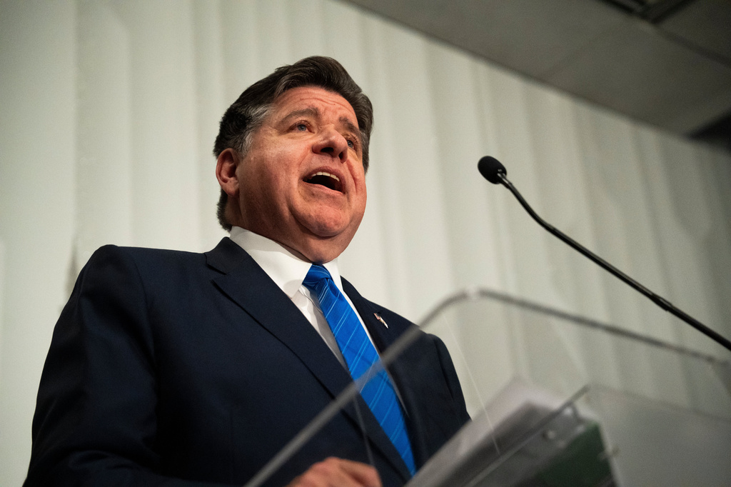 Illinois Gov. JB Pritzker speaks at a Texas Democratic Party press conference ahead of the Republican National Convention, Wednesday, Sept. 9, 2026, in Dallas. (AP Photo/Gabriela Passos)