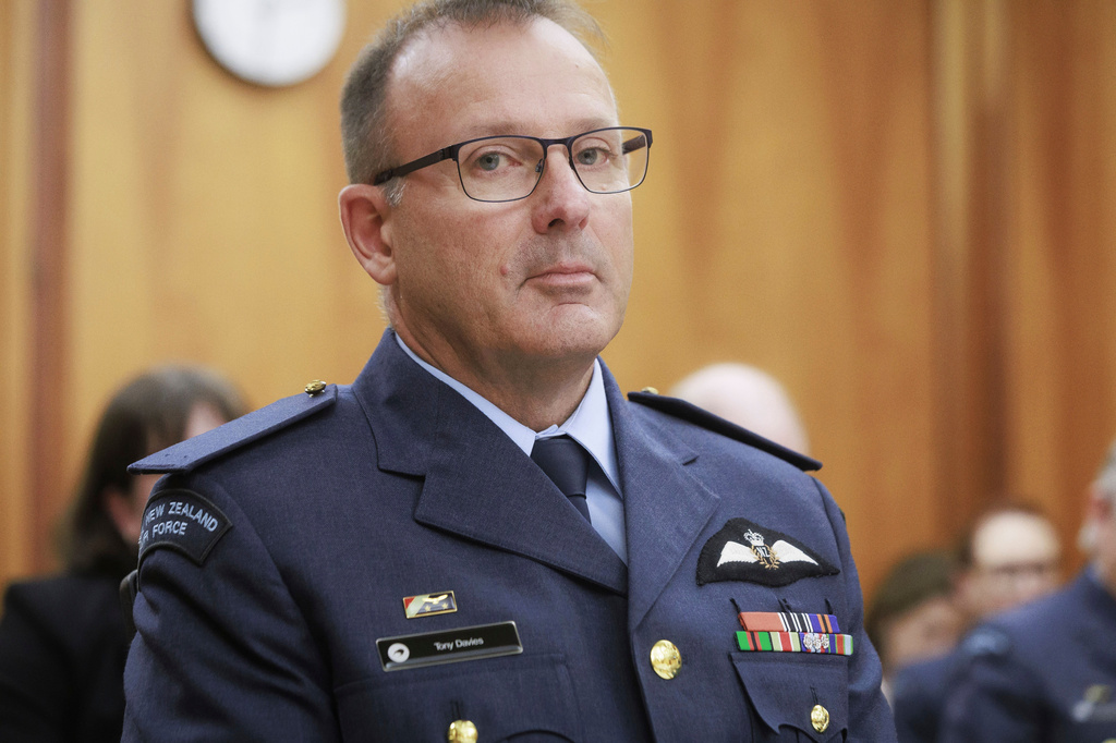 New Zealand's military chief Air Marshall Tony Davies attends an Estimates Vote Defence Select Committee at parliament in Wellington, New Zealand, June 18, 2024. (Robert Kitchin/The Post via AP)
