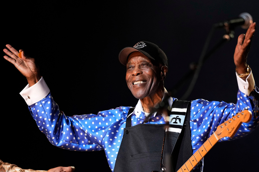 Buddy Guy performs at Buddy's Got the Blues during a 90th Birthday Concert Celebration at the Radio City Music Hall in New York, Thursday, Oct. 1, 2026. (Photo by Charles Sykes/Invision/AP)