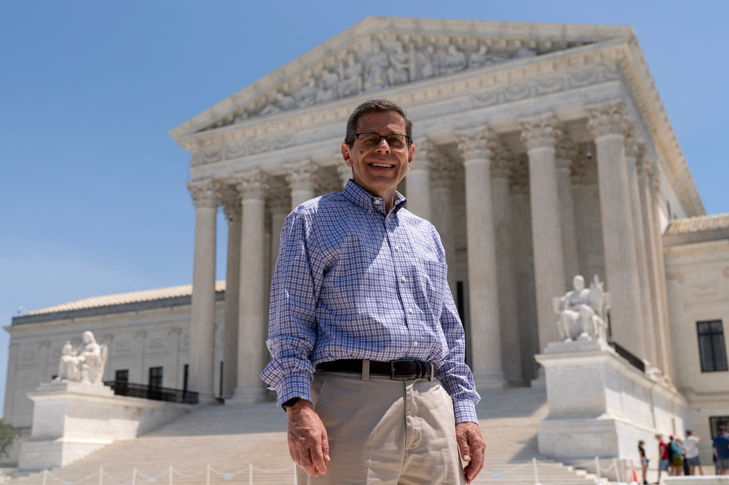 Mark Sherman poses for a photograph outside of the Supreme Court Tuesday, June 30, 2026, on the last day of the Court term on Capitol Hill, Tuesday, June 30, 2026, in Washington. (AP Photo/Jose Luis Magana)
