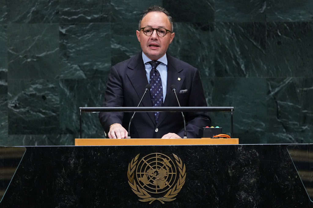 Andorra head of government Xavier Espot Zamora addresses the 81st session of the United Nations General Assembly at U.N. headquarters Wednesday, Sept. 23, 2026. (AP Photo/Frank Franklin II)