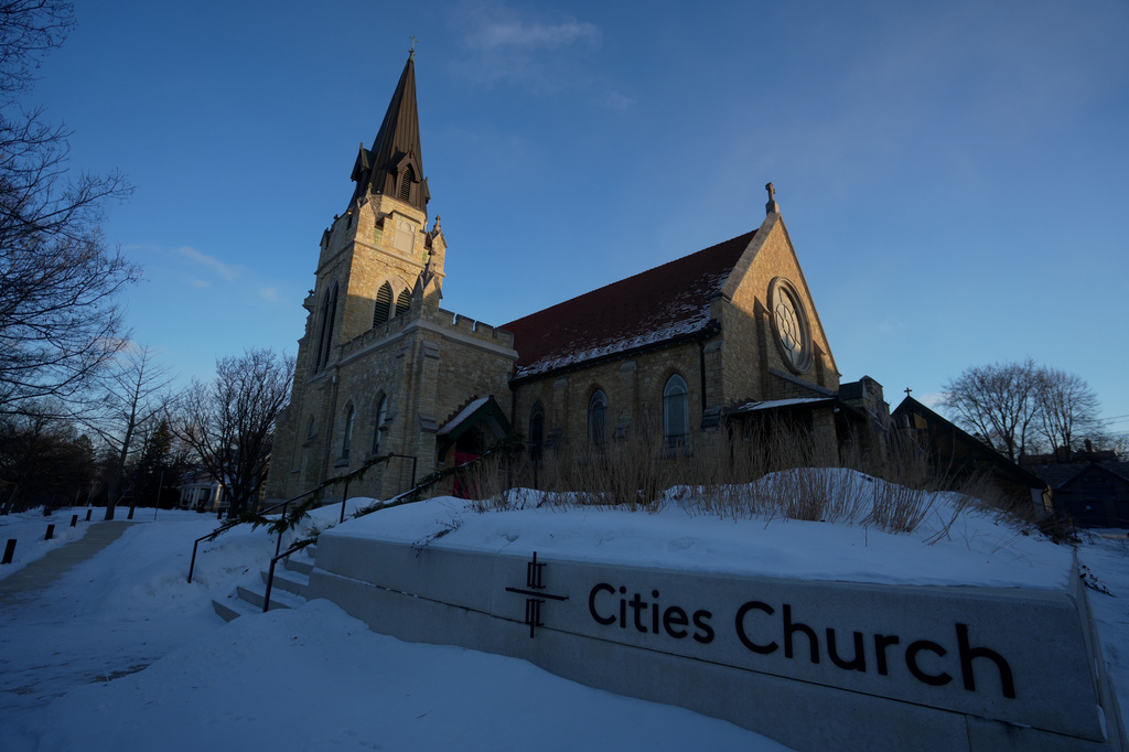 FILE - Cities Church in St. Paul, Minn., on Jan. 19, 2026. (AP Photo/Angelina Katsanis, File)