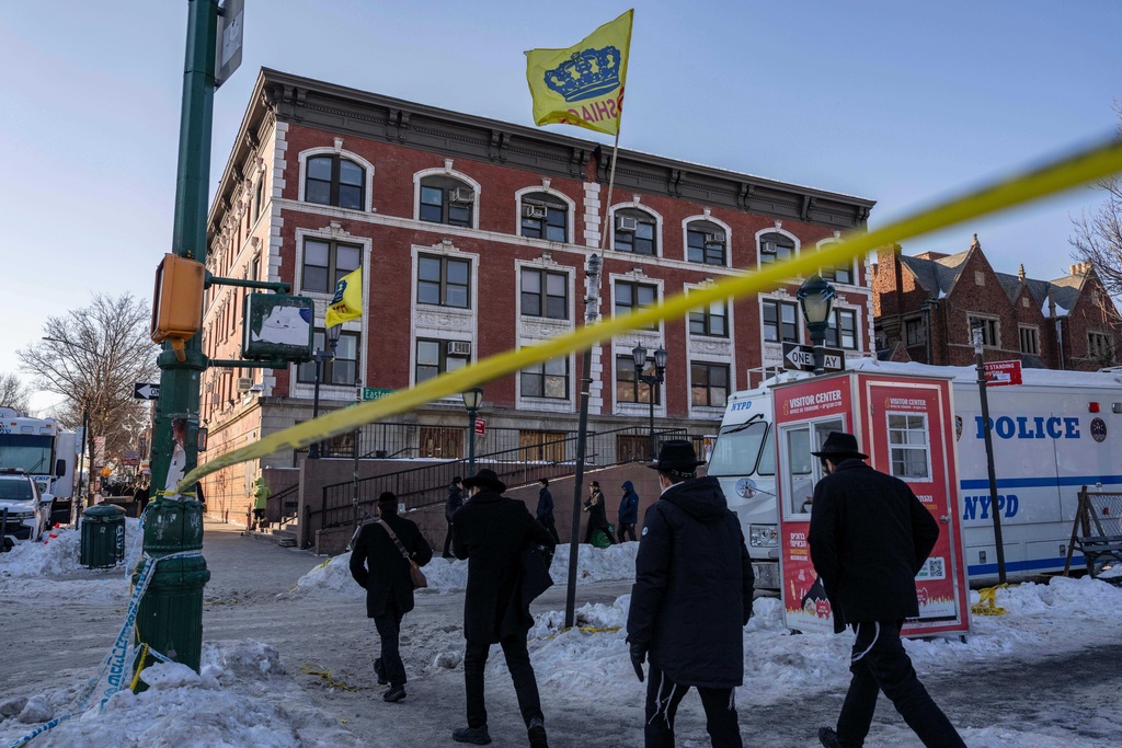A general view shows the Chabad Lubavitch world headquarters, Thursday, Jan. 29, 2026, in New York. (AP Photo/Yuki Iwamura)