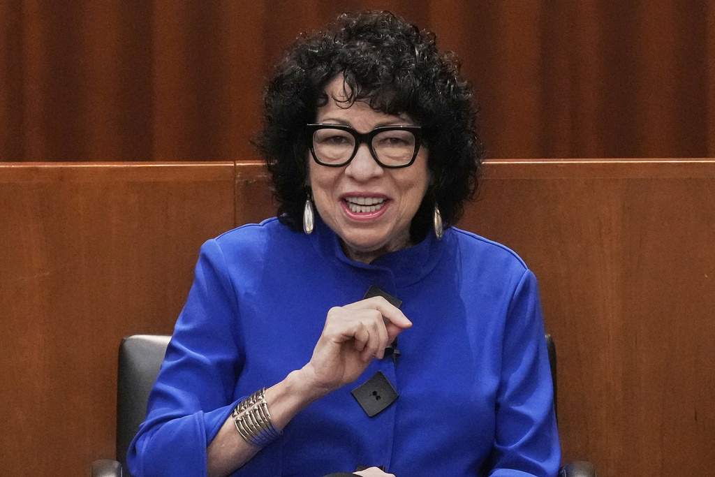 Supreme Court Justice Sonia Sotomayor speaks at the New York Law School's Constitution and Citizen Day Summit, in New York, Tuesday, Sept. 16, 2025. (AP Photo/Richard Drew)