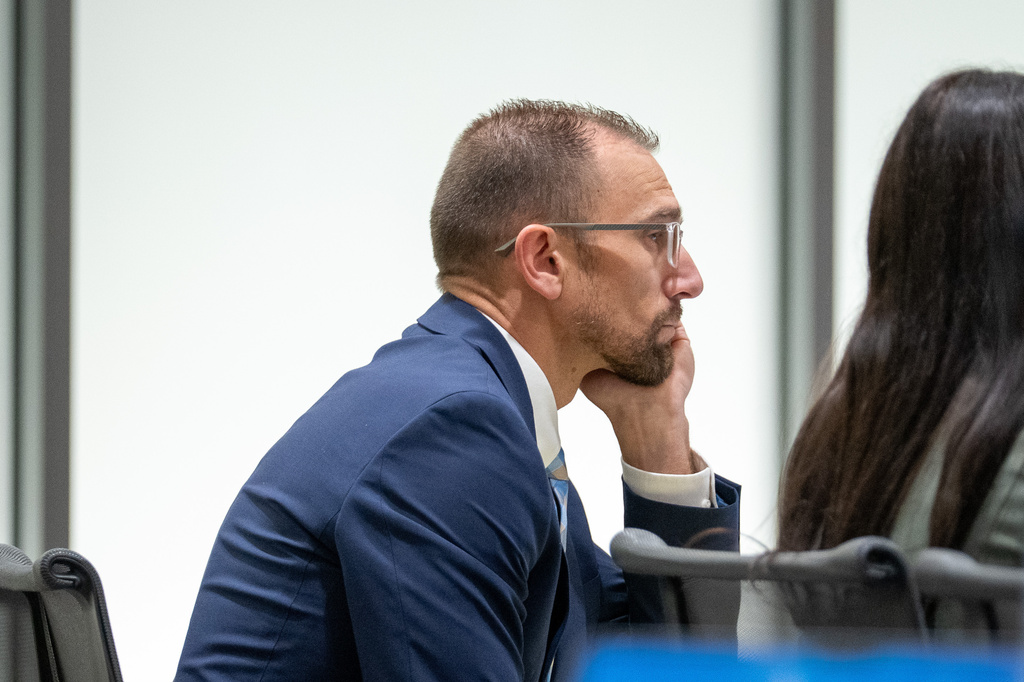 Deputy Utah County Attorney Ryan McBride attends a hearing for Tyler Robinson, accused in the fatal shooting of Charlie Kirk, in 4th District Court in Provo, Utah, on Friday, April 17, 2026. (Trent Nelson /The Salt Lake Tribune via AP, Pool)