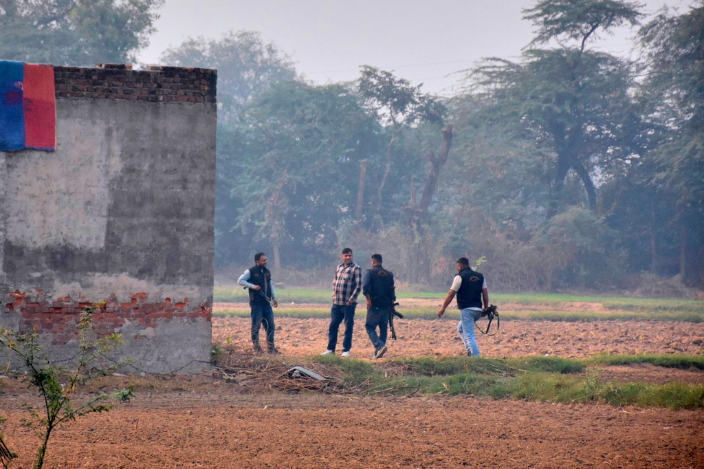 FILE - Security officials cordon off a house at Fatehpur Tagga, in Faridabad, on the outskirts of New Delhi, India, on Nov. 10, 2025. (AP Photo, File)