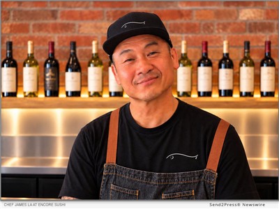 IMAGE CAPTION: Chef James La at Encore Sushi, 112 S. Cedros Ave., Solana Beach, Calif. Encore celebrates its grand opening Friday, Oct. 23, 2026, at the entrance to the Cedros Design District. Photo courtesy of Encore Sushi. | Encore Sushi, the new restaurant from chef James La and partner Chris West, will celebrate its grand opening Friday, Oct. 23, 2026, with a Solana Beach Chamber of Commerce ribbon-cutting at 4 p.m. Drinks and chef's samples will be available. Encore is open now at 112 S. Cedros Ave., at the entrance to the Cedros Design District, steps from the world-famous Belly Up Tavern.