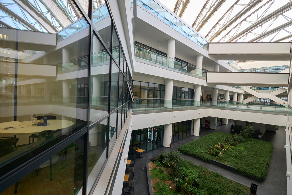 The building of the Independent Authority for Public Revenue headquarters (AADE) in Athens, Greece, Tuesday, Sept. 16, 2025. (AP Photo/Petros Giannakouris)
