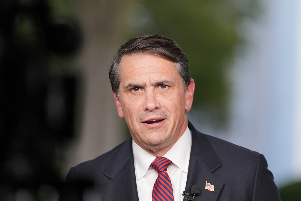 Attorney General Todd Blanche during a television interview outside the White House, Wednesday, Sept. 2, 2026, in Washington. (AP Photo/Alex Brandon)