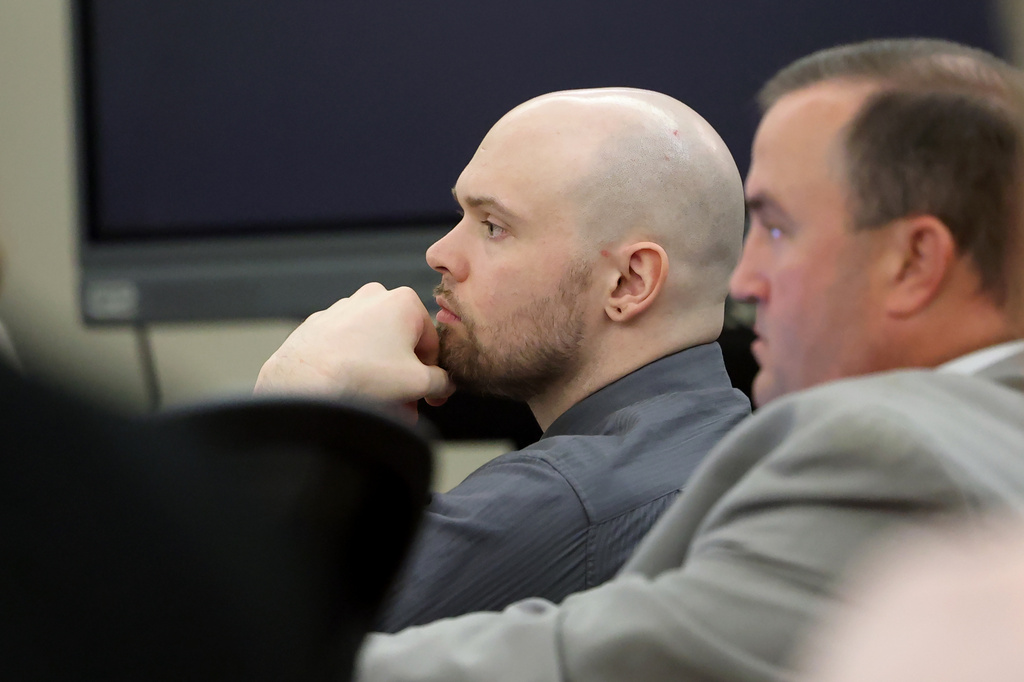Defendant Tanner Horner listens to testimony at the Tim Curry Criminal Justice Center in Fort Worth, Texas, on Wednesday, April 22, 2026, in his trial for the 2022 killing of 7-year-old Athena Strand. (Amanda McCoy/Star-Telegram via AP)