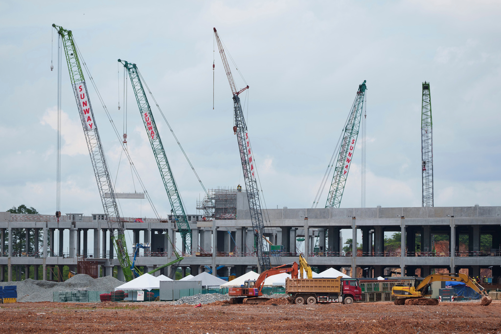 FILE -A data center building is seen under construction in Sedenak Tech Park in Johor state of Malaysia, Sept. 27, 2024. (AP Photo/Vincent Thian, File)