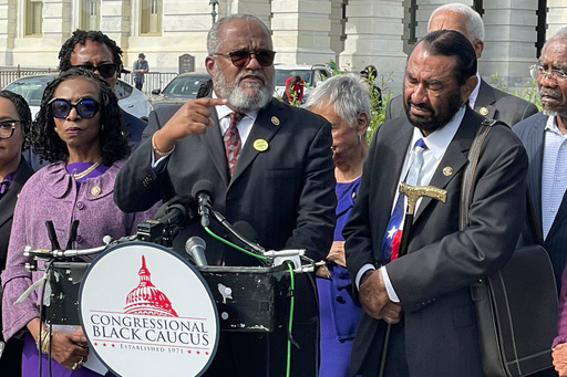 Rep. Troy Carter, D-La., and other members of the Congressional Black Caucus speak outside the U.S. Capitol after arguments were heard on the Voting Rights Act at the Supreme Court in Washington, Wednesday, Oct. 15, 2015. (AP Photo/Matt Brown) Rep. Troy Carter, D-La., and other members of the Congressional Black Caucus speak outside the U.S. Capitol after arguments were heard on the Voting Rights Act at the Supreme Court in Washington, Wednesday, Oct. 15, 2015. (AP Photo/Matt Brown)