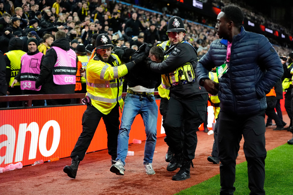Fans of Swiss club Young Boys banned from Europa League game for violence at Aston Villa