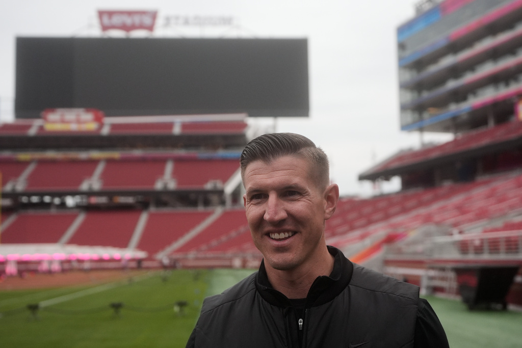 Field Director for the National Football League Nick Pappas is interviewed Tuesday, Jan. 20, 2026, at Levi's Stadium in Santa Clara, Calif., ahead of NFL's Super Bowl LX football game. (AP Photo/Jeff Chiu)