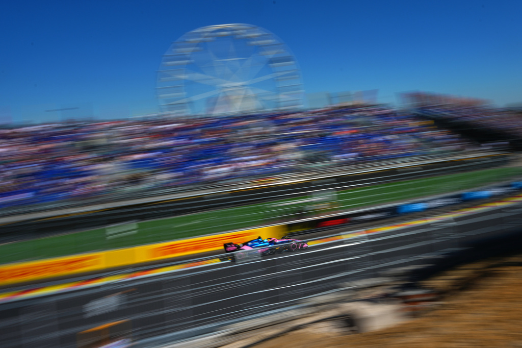 Alpine driver Pierre Gasly of France steers his car during the first free practice ahead of the Spanish Formula One Grand Prix, in Madrid, Friday, Sept. 11, 2026. (AP Photo/Manu Fernandez)