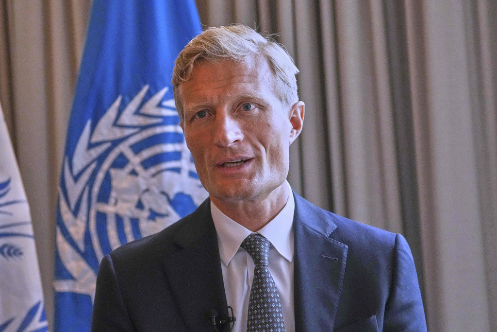 Carl Skau, deputy executive director and chief operating officer of the World Food Program, talks to The Associated Press during an interview in Bangkok, Thailand, Tuesday, Sept. 16, 2025. (AP Photo/Sakchai Lalit)